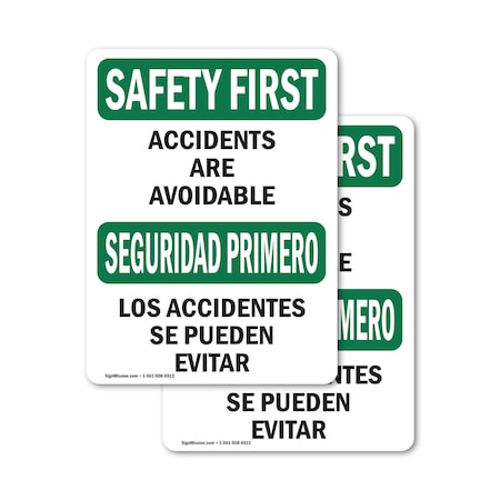 Signmission Safety Culture Sign, 12 in Width, Vinyl Decal, Rectangle, Bilingual OS-2PACK-SF-D-1218-L-10730